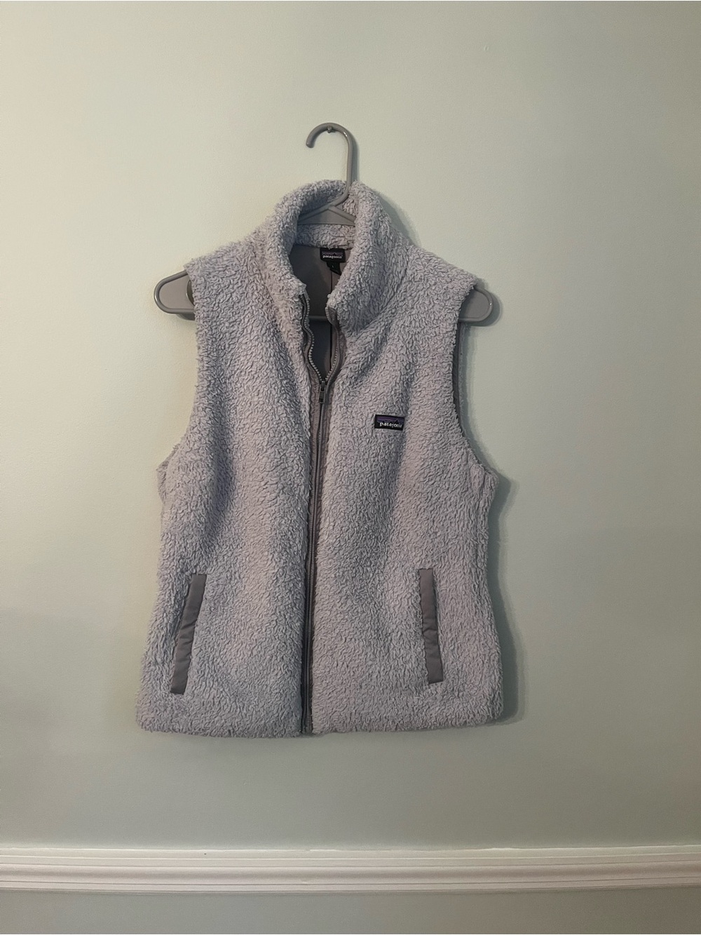 Patagonia Light Gray Sherpa Fleece Vest